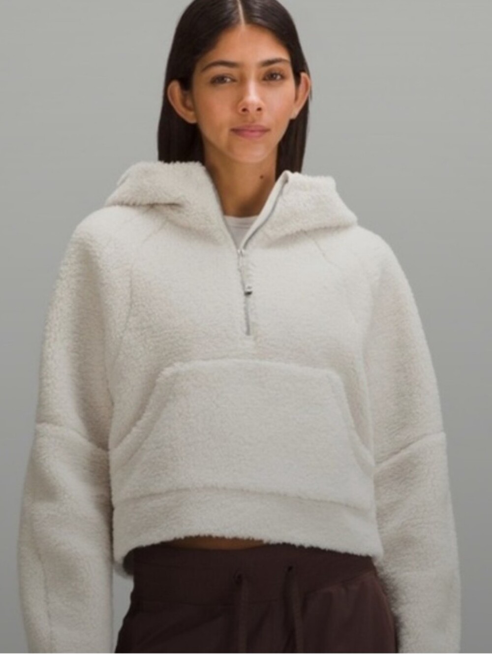 lululemon Scuba Sherpa/Cotton Blend OversizedHoodie Half Zip Kangaroo Pocket Y2K